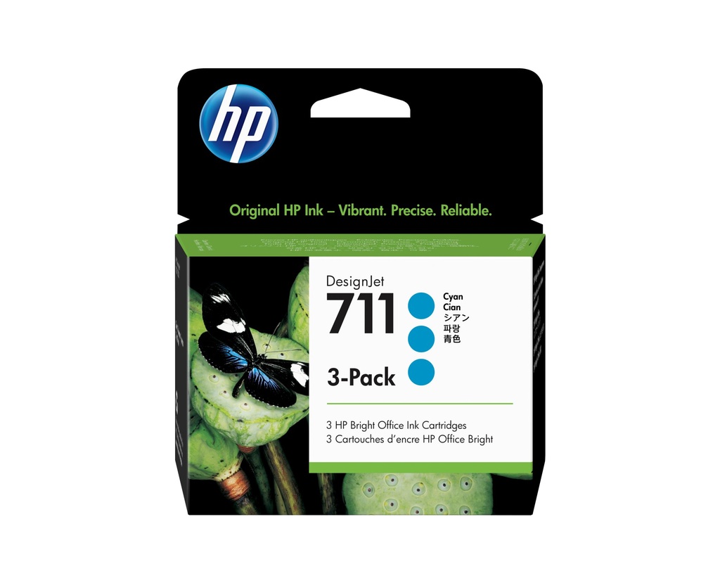 [CZ134A] HP Confezione da 3 di cartucce inchiostro ciano DesignJet 711, 29 ml