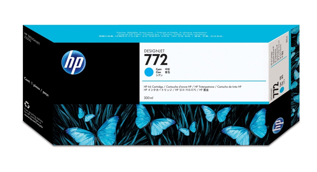 [CN636A] HP Cartuccia inchiostro ciano DesignJet 772, 300 ml
