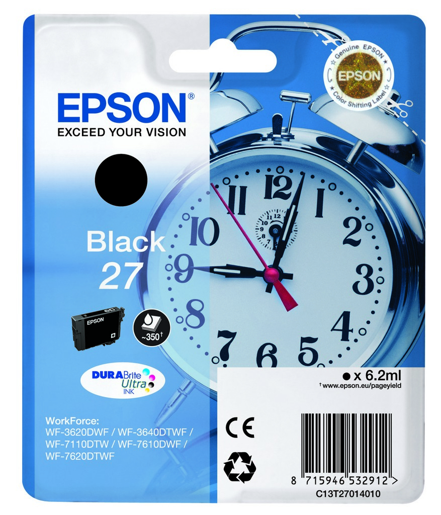 [C13T27014012] Epson Alarm clock 27 DURABrite Ultra ink cartridge 1 pc(s) Original Standard Yield Black