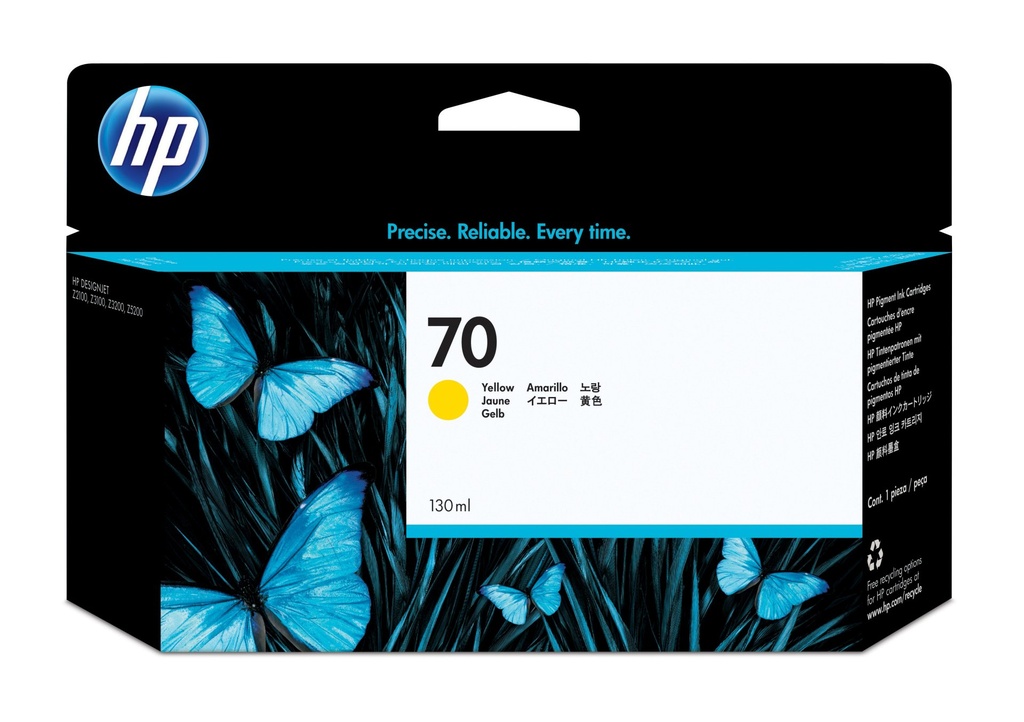 [C9454A] HP Cartuccia inchiostro DesignJet giallo 70, 130 ml