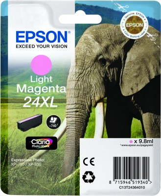 ORIGINAL Epson Cartuccia d'inchiostro magenta (chiaro) C13T24364012 24 XL ~740 Seiten 9,8ml XL