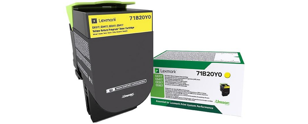 [71B20Y0] Lexmark 71B20Y0 cartuccia toner 1 pz Originale Giallo