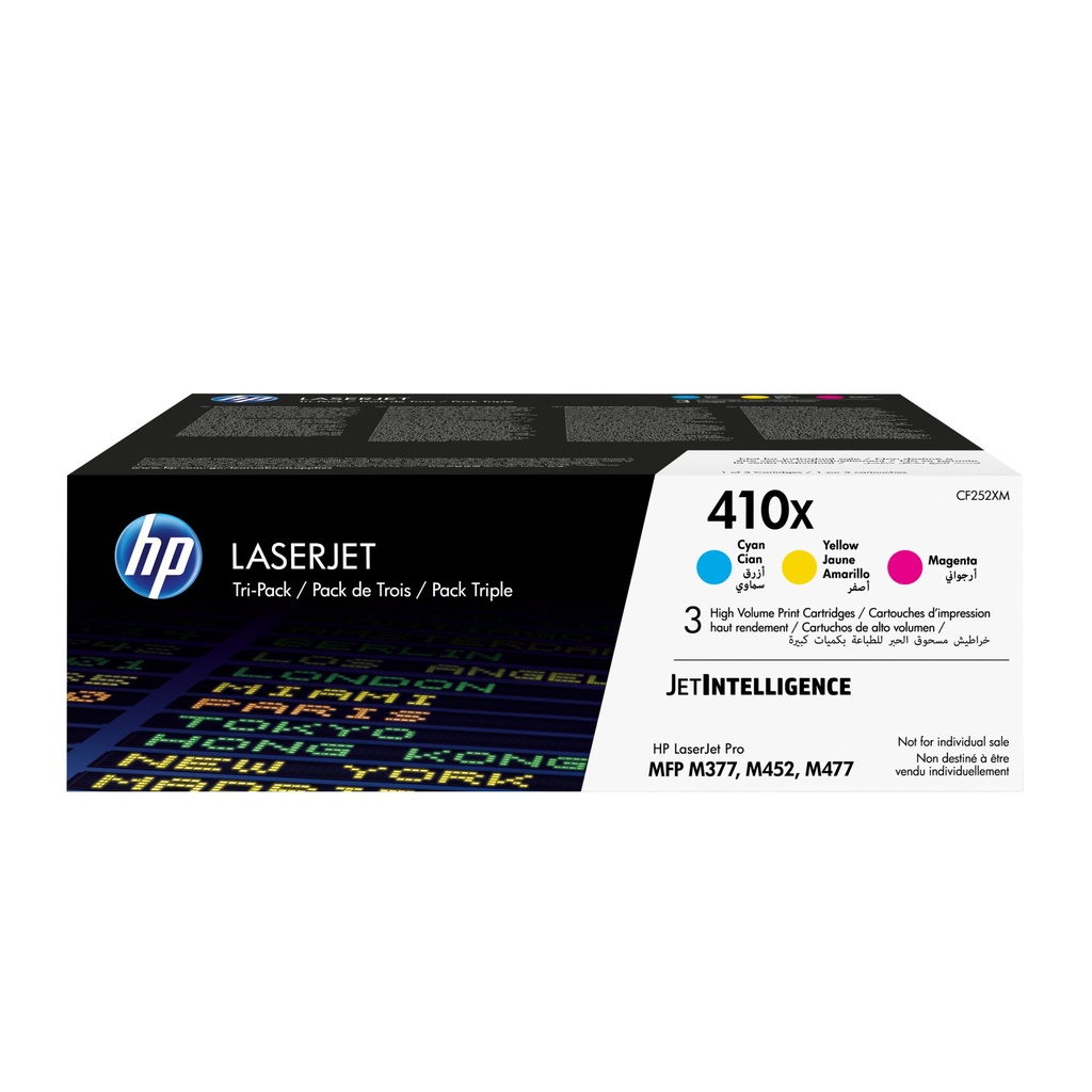 [CF252XM] HP Confezione da 3 cartucce toner ciano/magenta/giallo originale ad alta capacità LaserJet 410X