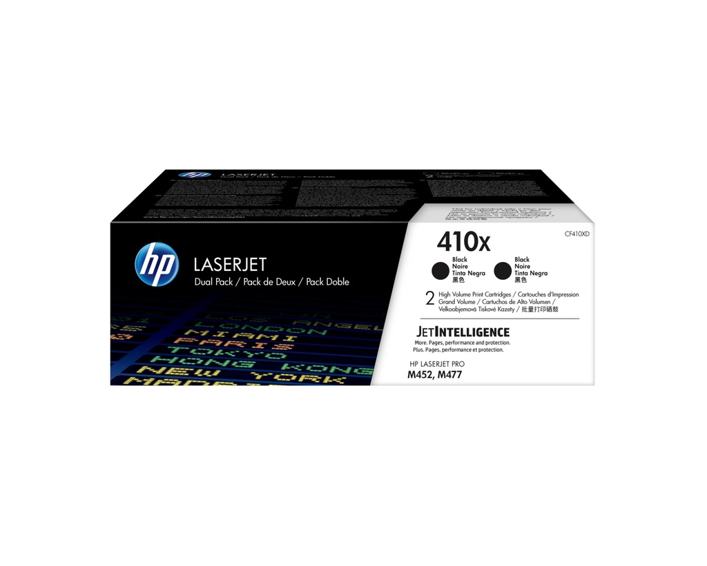[CF410XD] HP Confezione da 2 cartucce toner nero originale ad alta capacità LaserJet 410X