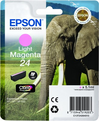 ORIGINAL Epson Cartuccia d'inchiostro magenta (chiaro) C13T24264012 24 ~360 Seiten 5,1ml
