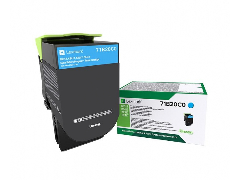 [71B20C0] Lexmark 71B20C0 cartuccia toner 1 pz Originale Ciano
