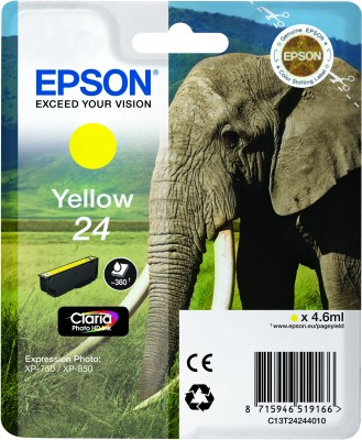 ORIGINAL Epson Cartuccia d'inchiostro giallo C13T24244012 24 ~360 Seiten 4,6ml