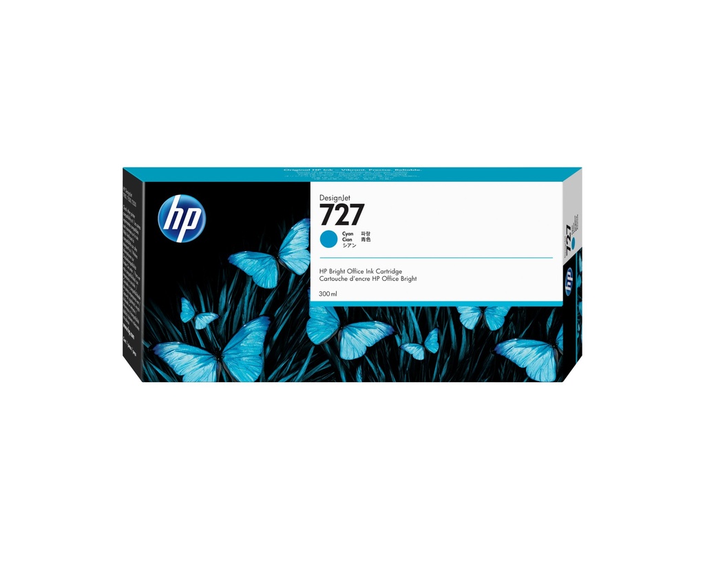 [F9J76A] HP Cartuccia inchiostro ciano DesignJet 727, 300 ml