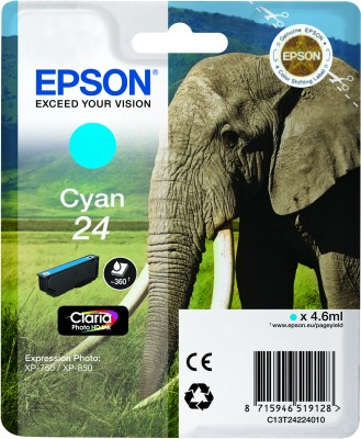ORIGINAL Epson Cartuccia d'inchiostro ciano C13T24224012 24 ~360 Seiten 4,6ml