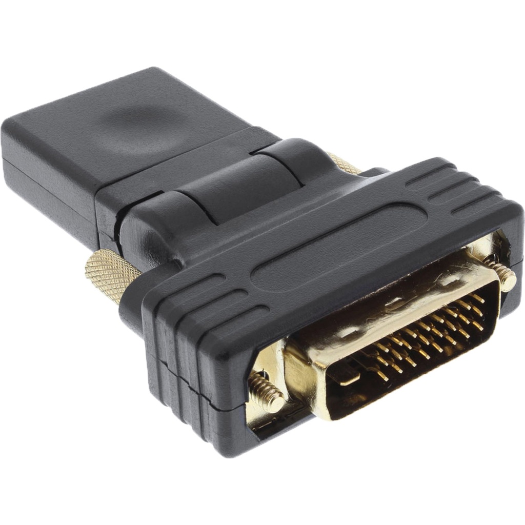 [17660W] Adattatore HDMI-DVI HDMI femmina a DVI maschio InLine angolo flessibile