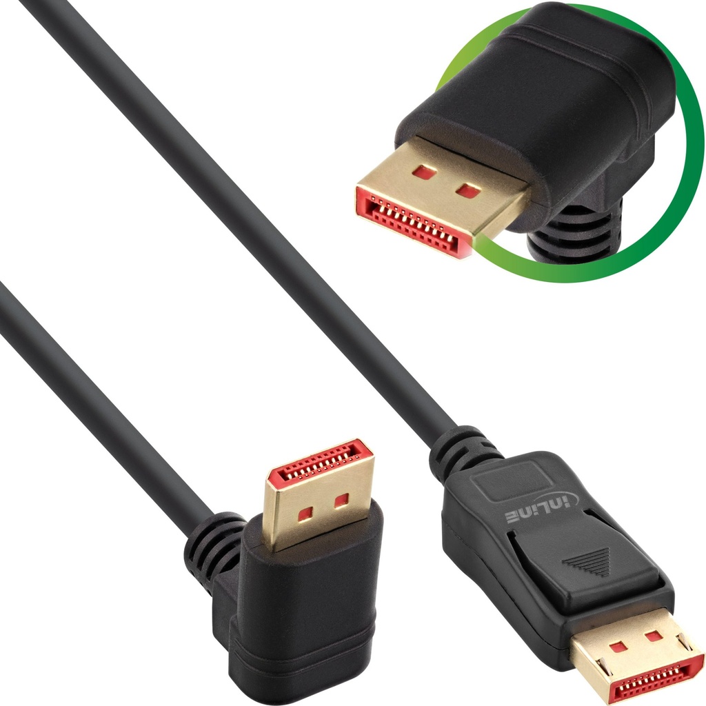 [17151U] Cavo DisplayPort InLine 8K (UHD2) angolato verso il basso Nero 1m