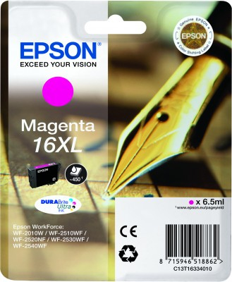 ORIGINAL Epson Cartuccia d'inchiostro magenta C13T16334012 16 XL ~450 Seiten 6,5ml Cartuccie d´inchiostro XL
