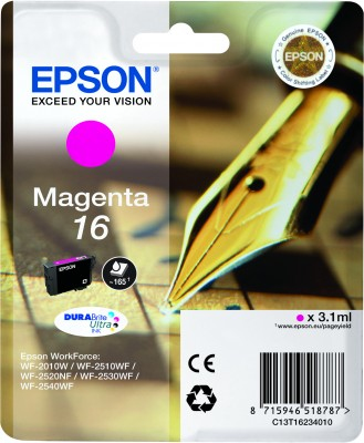ORIGINAL Epson Cartuccia d'inchiostro magenta C13T16234012 16 ~165 Seiten 3,1ml standard