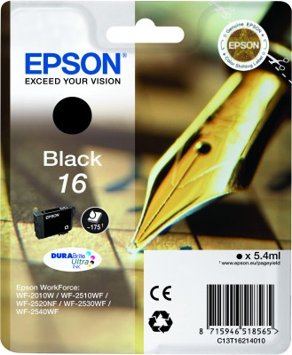 ORIGINAL Epson Cartuccia d'inchiostro nero C13T16214012 16 ~175 Seiten 5,4ml standard