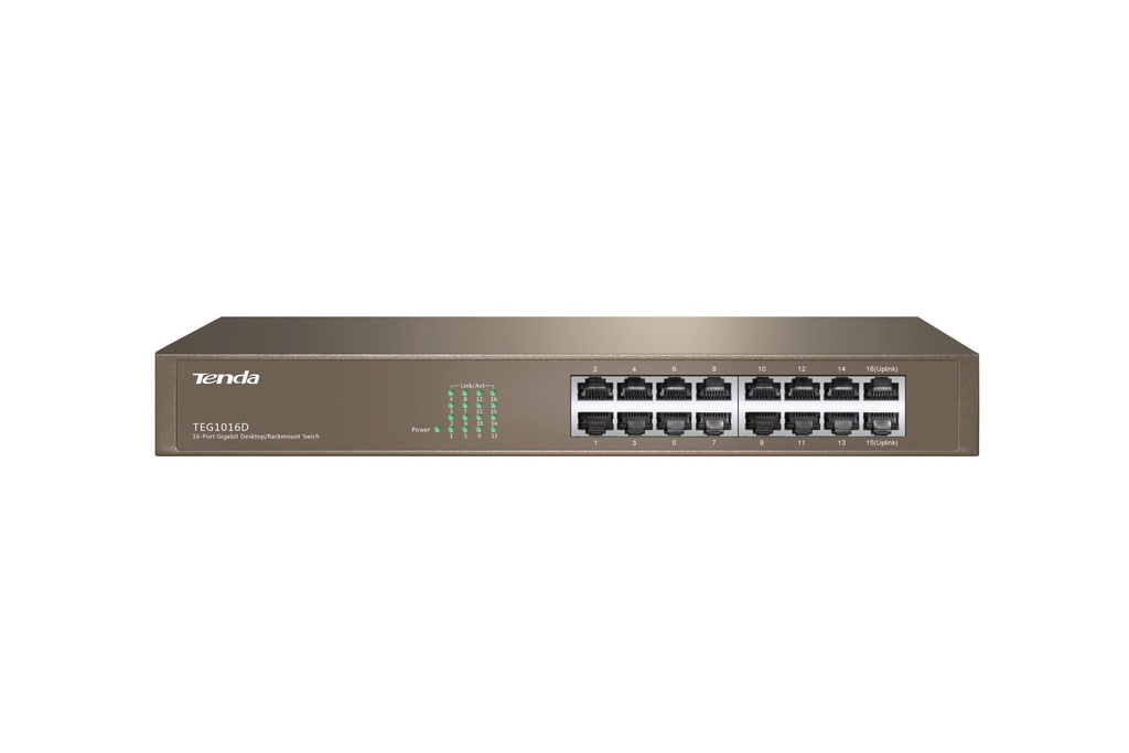 [TEG1016D] Tenda 16-port Gigabit Ethernet Switch Non gestito Blu