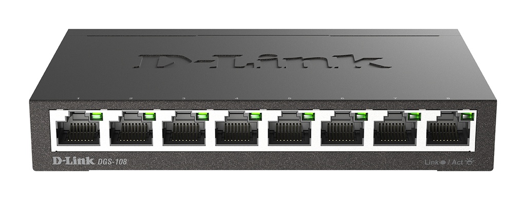 [DGS-108/E] D-Link DGS-108 Non gestito L2 Gigabit Ethernet (10/100/1000) Nero