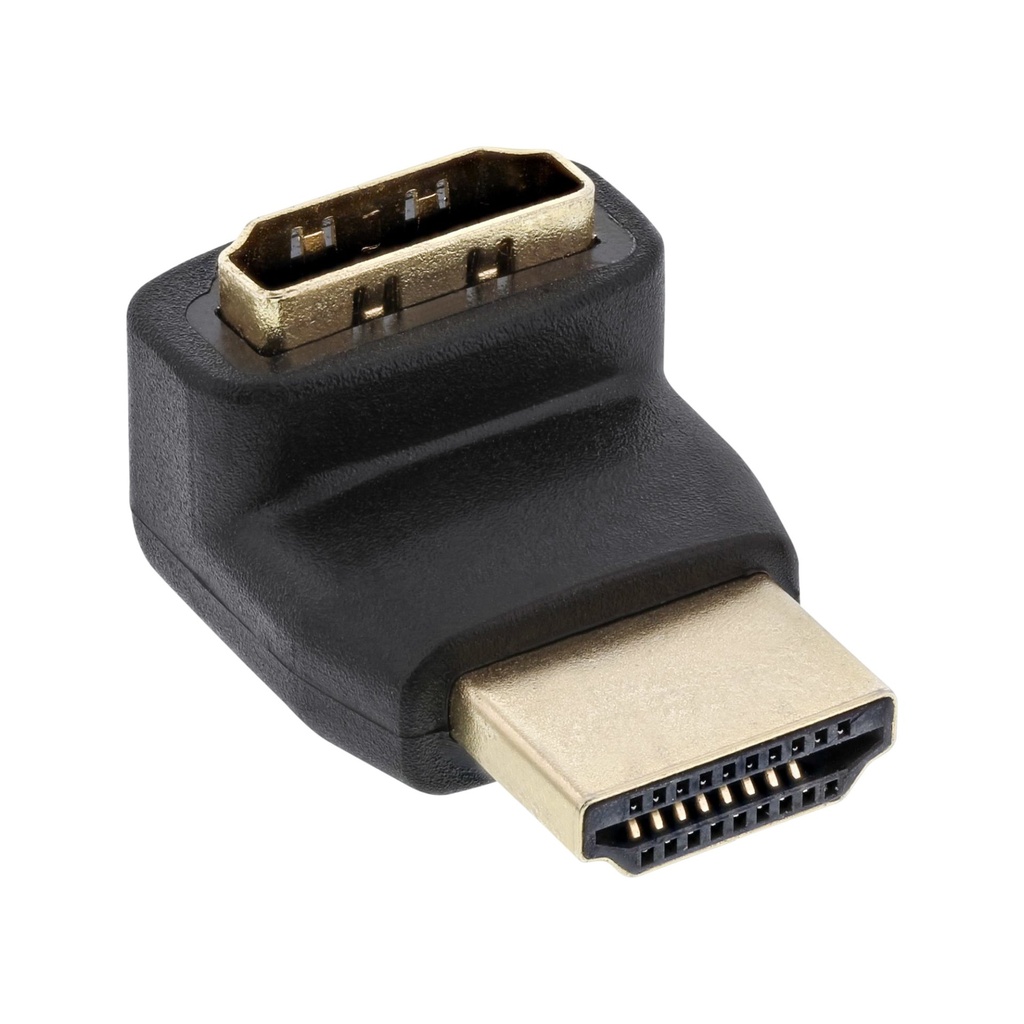 [17600F] InLine Adattatore HDMI Tipo A Maschio/Femmina, angolato 90° verso alto, dorato