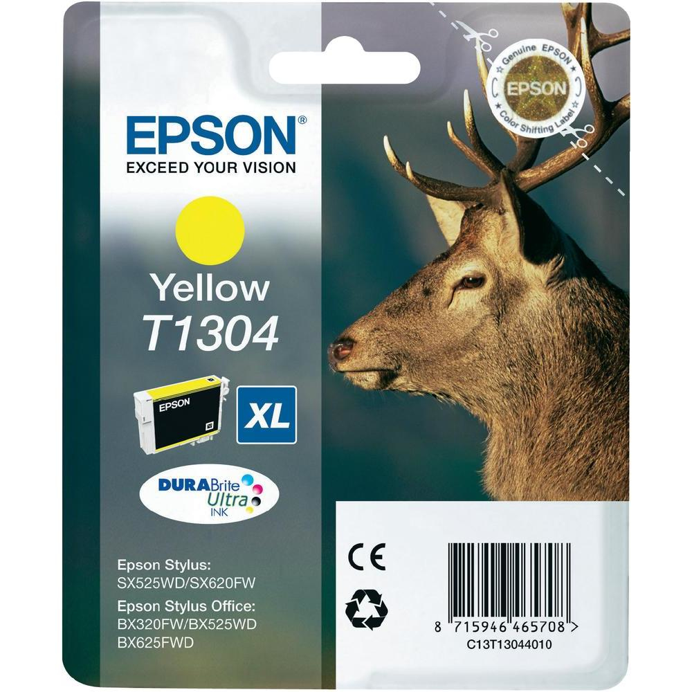 ORIGINAL Epson Cartuccia d'inchiostro giallo C13T13044012 T1304 XL ~765 Seiten 10,1ml