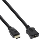 InLine Cavo HDMI-High Speed, Prolunga, 5m, 3D, dorato, nero, M-F