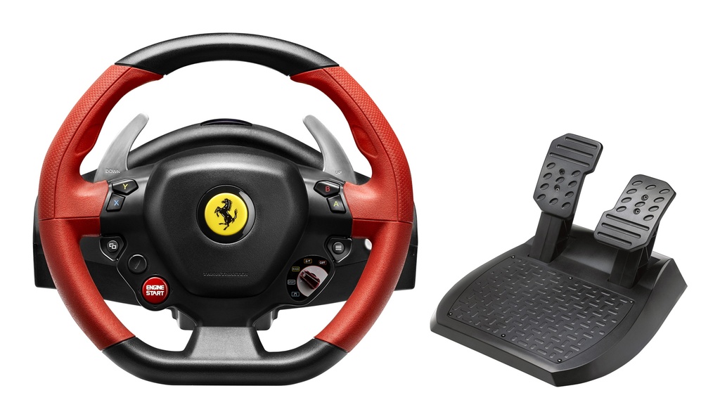 [4460105] Volante Thrustmaster Ferrari 458 Spider Nero/Rosso Sterzo + Pedali Xbox One