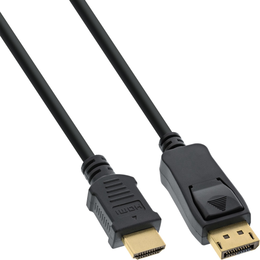 [17183] InLine Cavo DisplayPort M a HDMI M, 3m, Audio, HDTV, FullHD, DP1.1, dorato