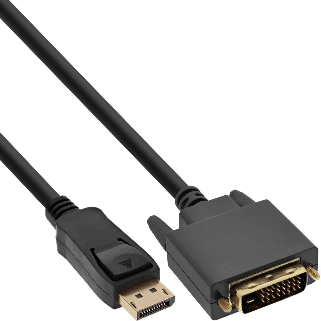 [17112] InLine Cavo DisplayPort maschio a DVI-D 24+1 maschio, 2m, dorato, nero