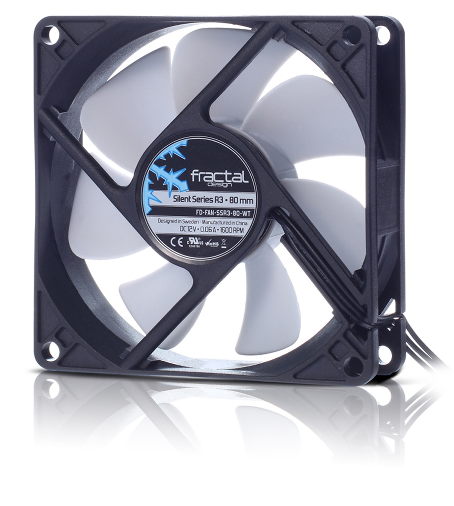 [FD-FAN-SSR3-80-WT] Fractal Design Silent Series R3 80 mm Case per computer Ventilatore 8 cm Nero, Bianco