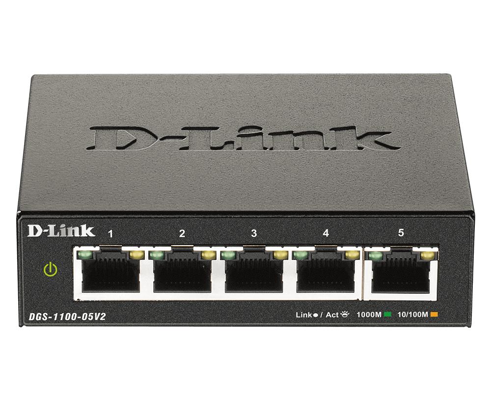 [DGS-1100-05V2/E] D-Link DGS-1100-05V2/E switch di rete Gestito L2 Gigabit Ethernet (10/100/1000) Nero