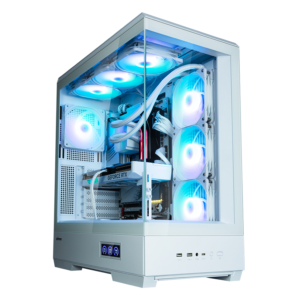 Case Zalman P50 DS Midi Tower ATX RGB Vetro Temperato Bianco