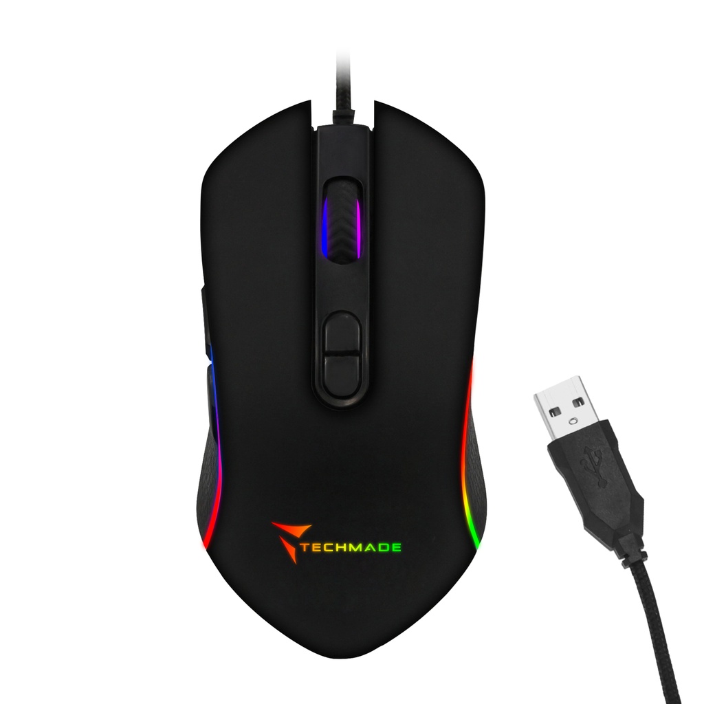 [TM-PG-64] Techmade TM-PG-64 mouse Gaming Ambidestro USB tipo A 3200 DPI