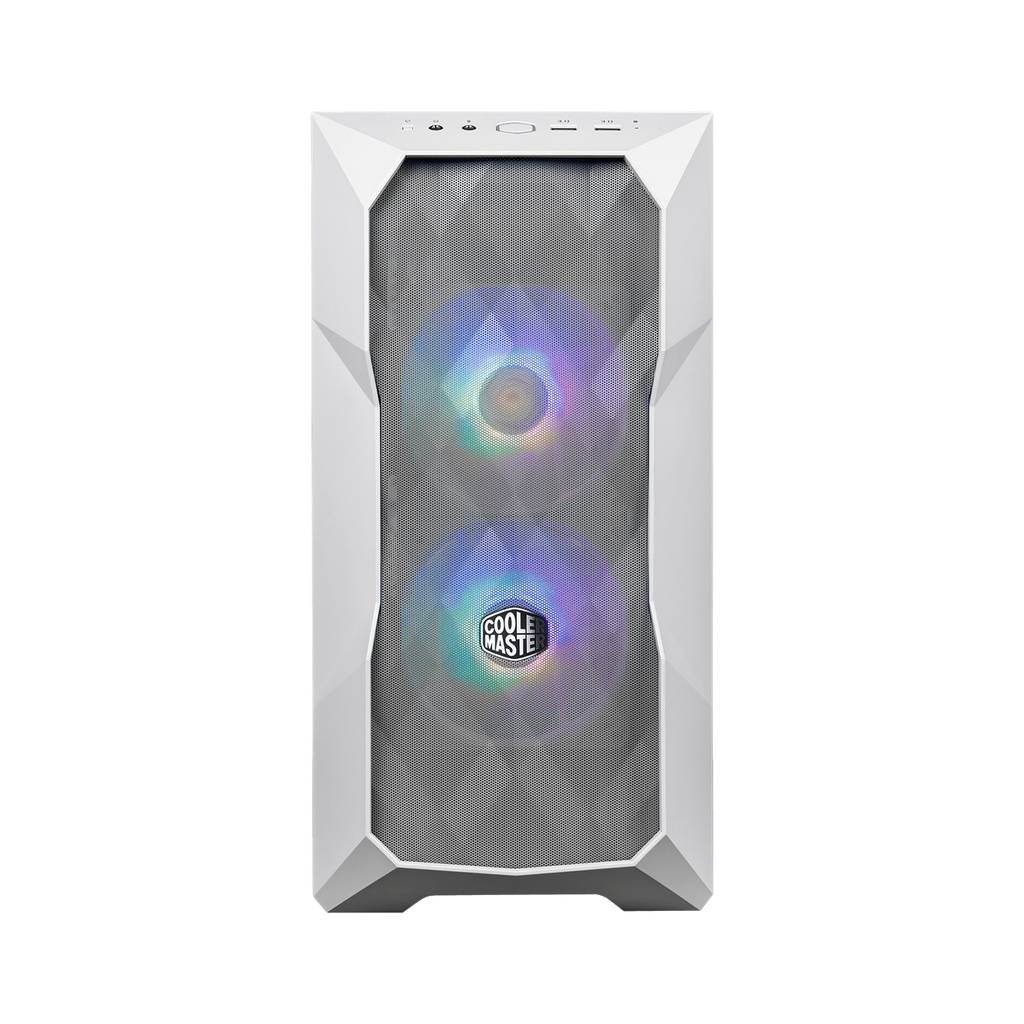 [TD300-WGNN-S00] Case MasterBox TD300 Mesh White- 2USB3.2-2xCombo 2.5"/3.5"-2x2.5"-2x120mm SickleFlow PWM ARGB Front Fans-ARGB/PWM Hub-NO PSU