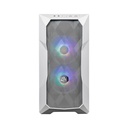 Case MasterBox TD300 Mesh White- 2USB3.2-2xCombo 2.5"/3.5"-2x2.5"-2x120mm SickleFlow PWM ARGB Front Fans-ARGB/PWM Hub-NO PSU