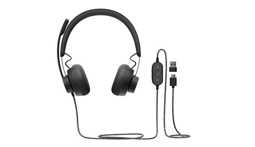 [981-000875] Logitech Zone Wired UC Auricolare Cablato A Padiglione Musica e Chiamate USB tipo-C Grafite