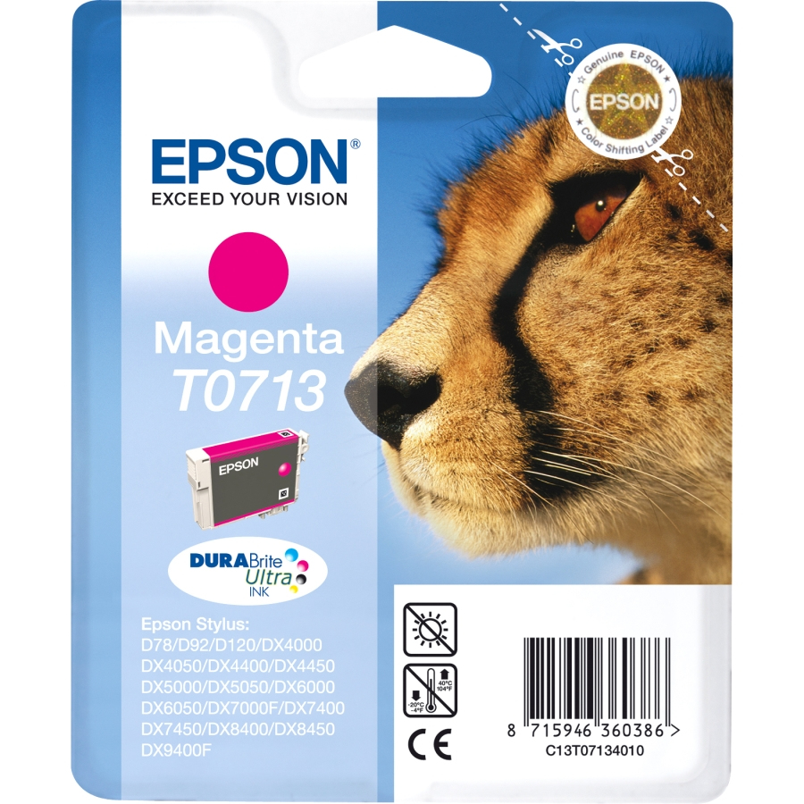 ORIGINAL Epson Cartuccia d'inchiostro magenta C13T07134012 T0713 ~250 Seiten 5,5ml