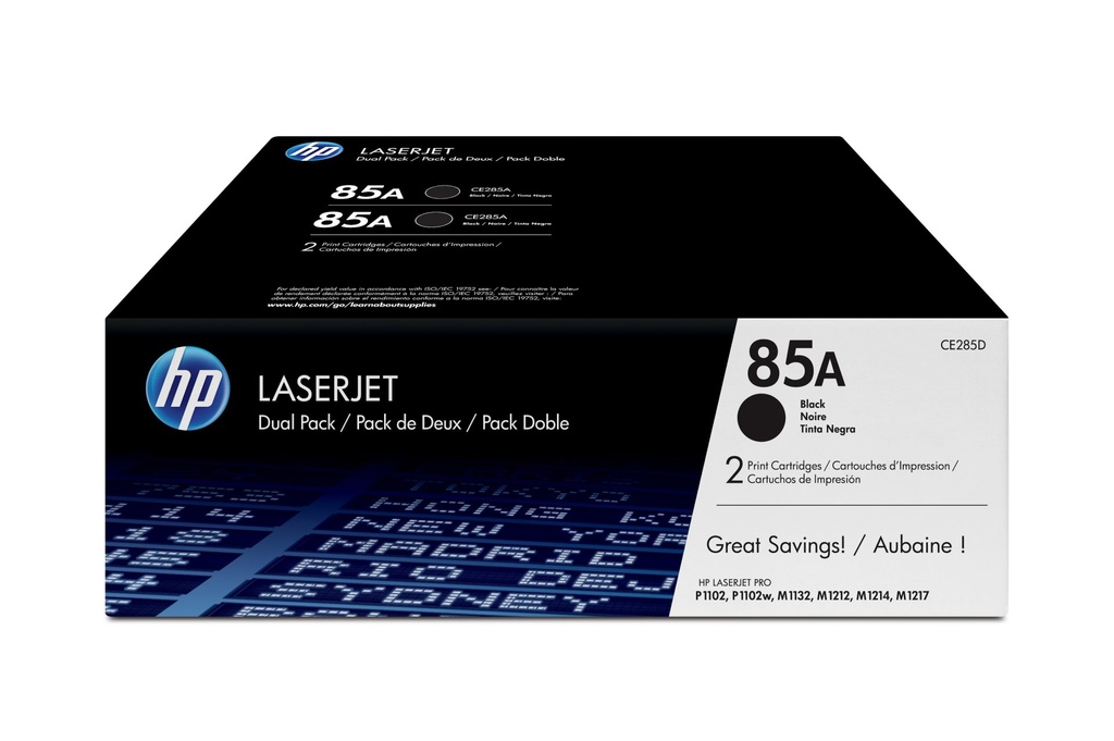 HP Confezione da 2 cartucce originali di Toner nero LaserJet 85A