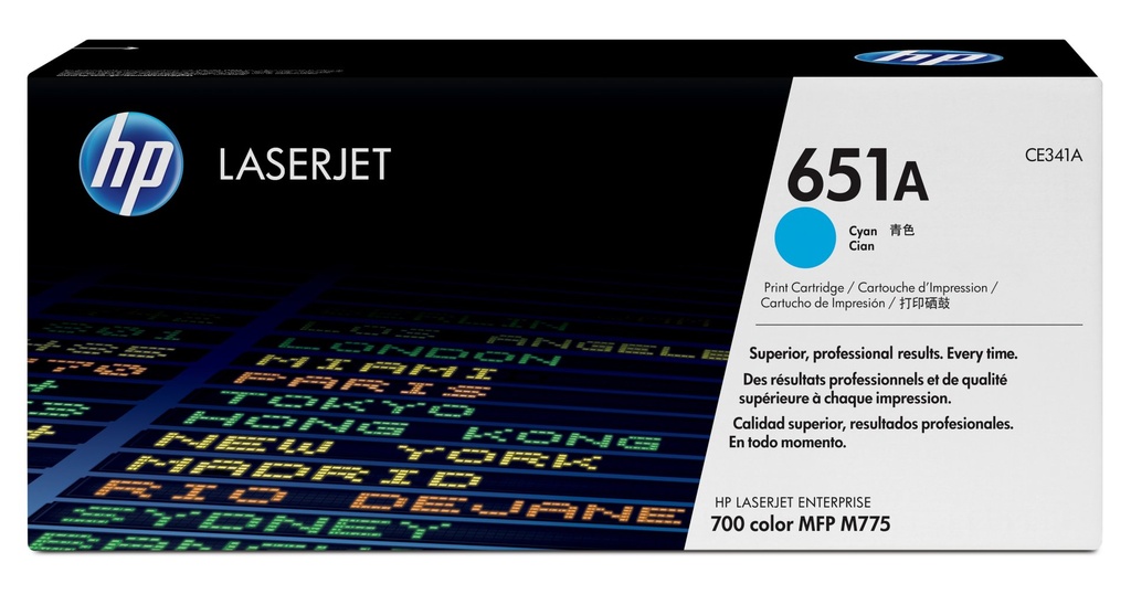 [CE341A] HP Cartuccia Toner originale ciano LaserJet 651A