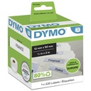 DYMO LW etichette originali per cartelle sospese | 12 mm x 50 mm | 12 rotoli da 220 etichette facilmente staccabili | autoadesive | per etichettatrici LabelWriter