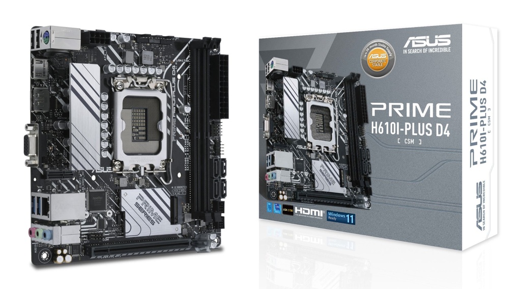 [90MB1B20-M0EAYC] ASUS PRIME H610I-PLUS D4-CSM Intel H610 LGA 1700 mini ITX