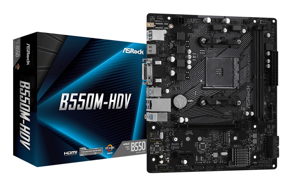 [90-MXBDJ0-A0UAYZ] Asrock B550M-HDV AMD B550 Socket AM4 micro ATX