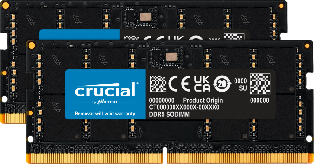 Crucial CT2K32G48C40S5 memoria 64 GB 2 x 32 GB DDR5 262-pin SO-DIMM