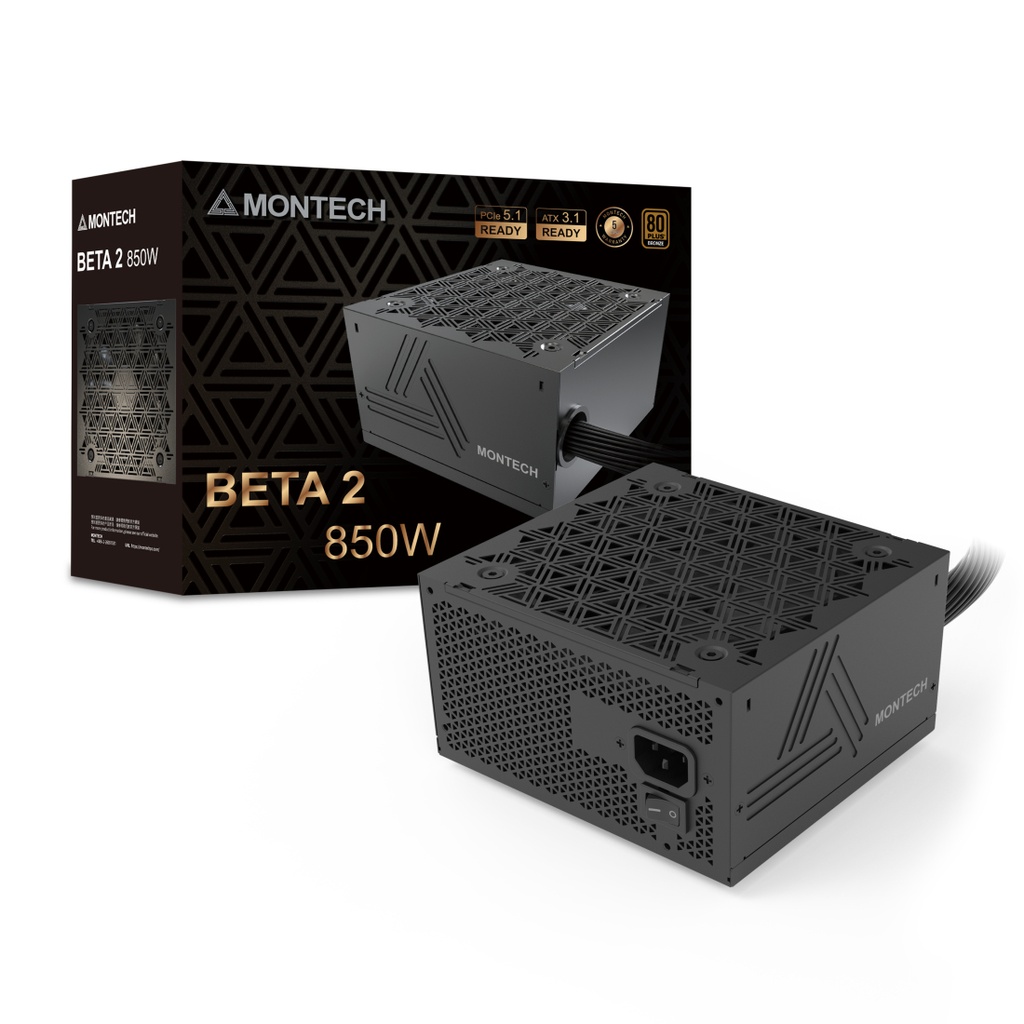 [BETA 2 850W] Alimentatore Montech BETA 2 80PLUS Bronze ATX 3.1 PCIe 5.1 850W Nero