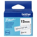 Brother BTAG-131 nastro per etichettatrice Nero trasparente