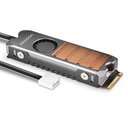 Axagon CLR-M2FAN sistema di raffreddamento per computer Unità allo stato solido, M.2 NVMe SSD Dissipatore di calore/Radiatore 2 cm Grigio 1 pz