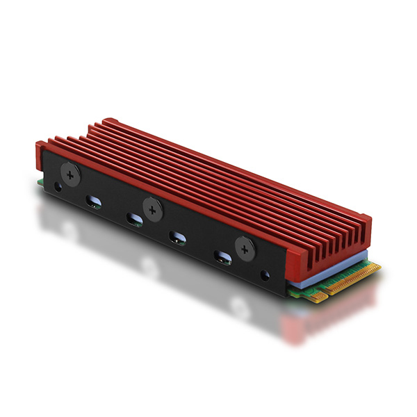 [CLR-M2] Axagon CLR-M2 sistema di raffreddamento per computer M.2 NVMe SSD, Unità allo stato solido Dissipatore di calore/Radiatore Nero, Rosso 1 pz