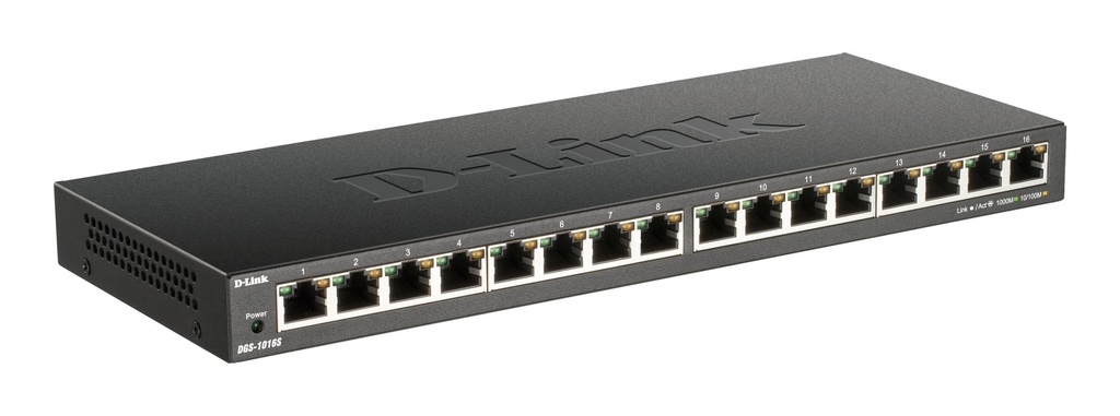 [DGS-1016S/E] D-Link DGS-1016S Non gestito Gigabit Ethernet (10/100/1000) Nero