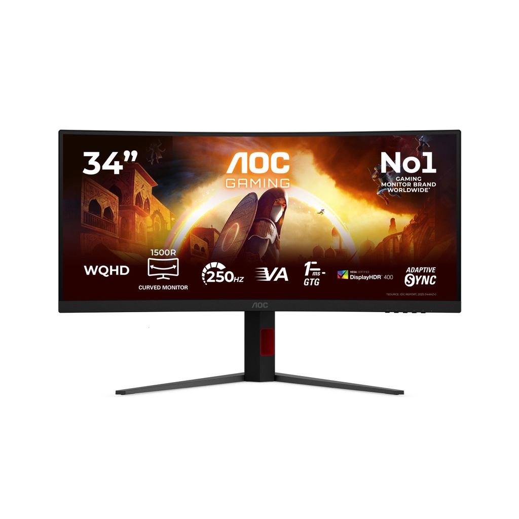 AOC G4 Gaming Monitor PC 86,4 cm (34") 3440 x 1440 Pixel Nero, Rosso