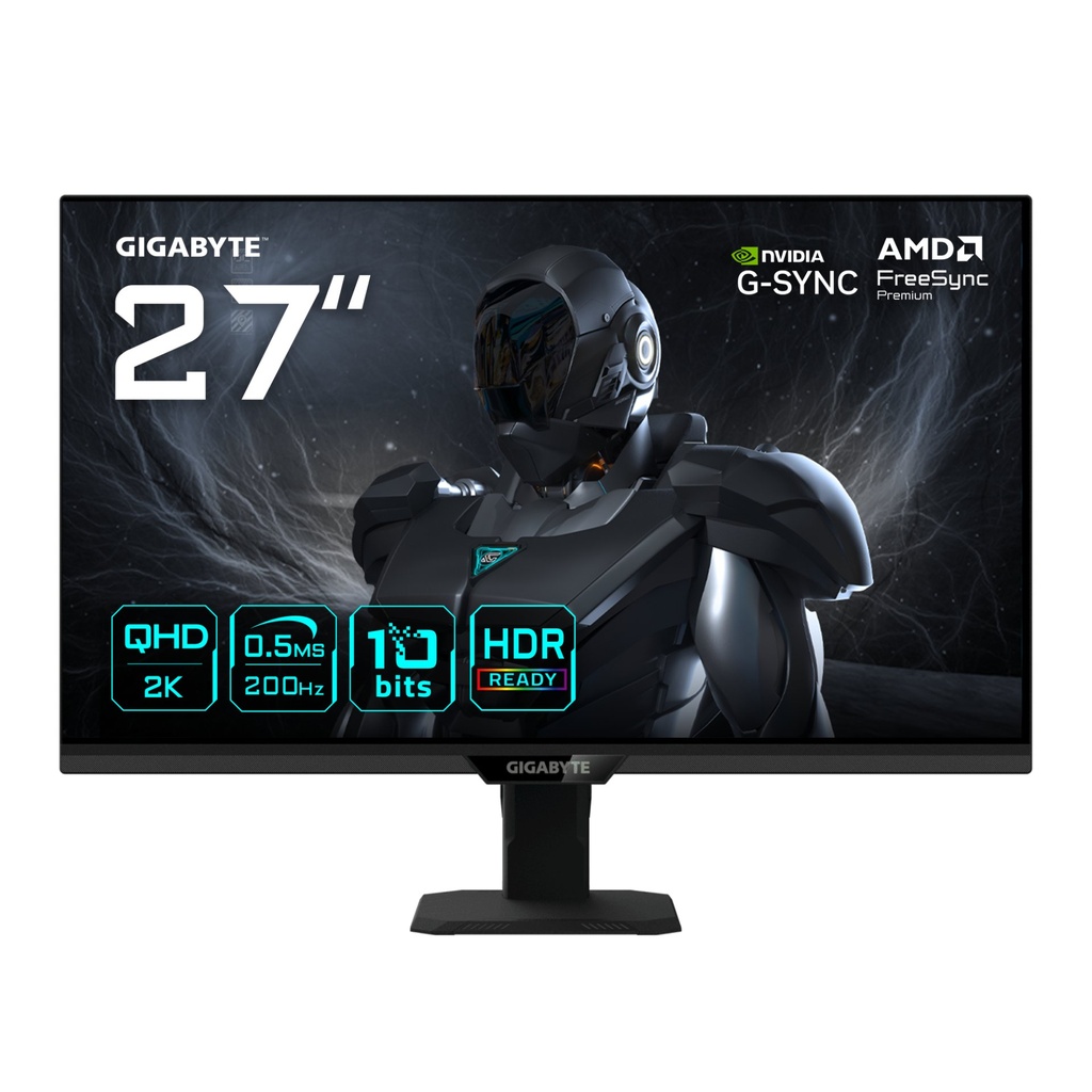 [20VM0-G27Q20TBT-1EKR] GIGABYTE G27Q20T Monitor Gaming 27” QHD - 2560 x 1440, 200Hz, 0.5ms, Compatibile G-Sync, FreeSync Premium, HDR10, HDMI 2.0, DisplayPort 1.4