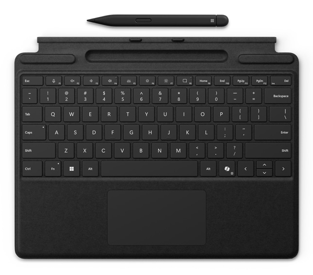 Microsoft Surface Pro Keyboard with Slim Pen for Business QWERTY Inglese Microsoft Cover port Nero