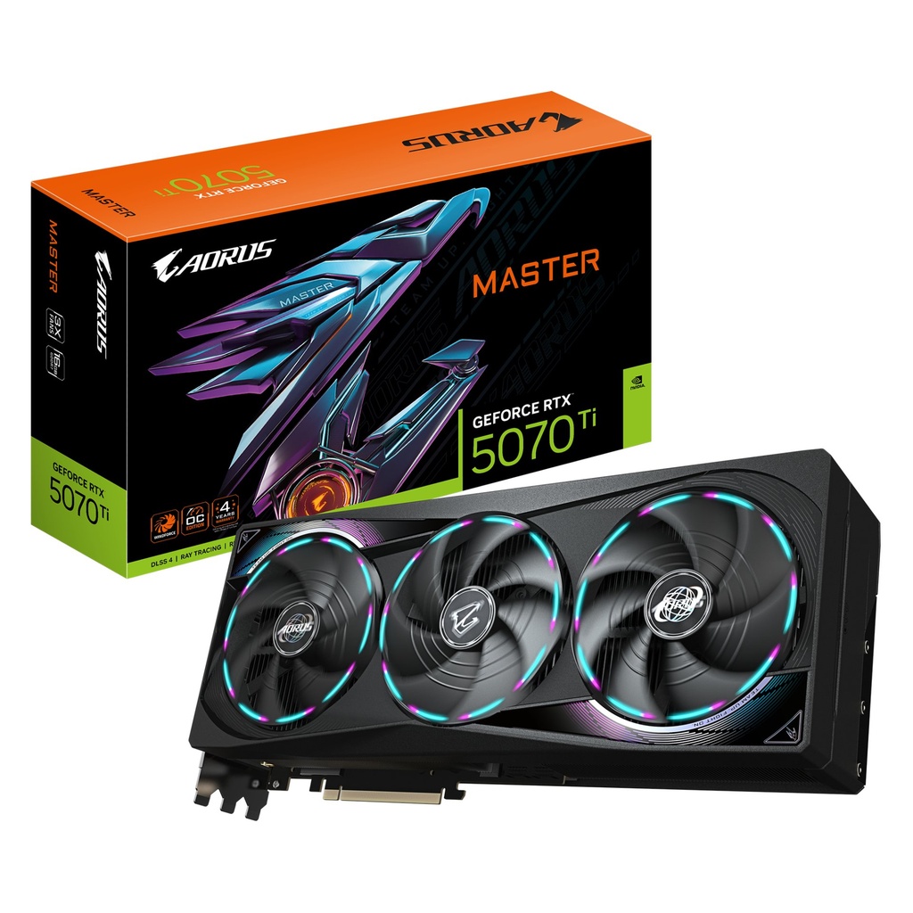 [GV-N507TAORUS M-16GD] GIGABYTE AORUS GeForce RTX 5070 Ti MASTER 16G Scheda Grafica - 16GB GDDR7, 256 bit, PCI-E 5.0, 2670 MHz Core Clock, 3 x DP 2.1a, 1 x HDMI 2.1b, NVIDIA DLSS 4, GV-N507TAORUS M-16GD