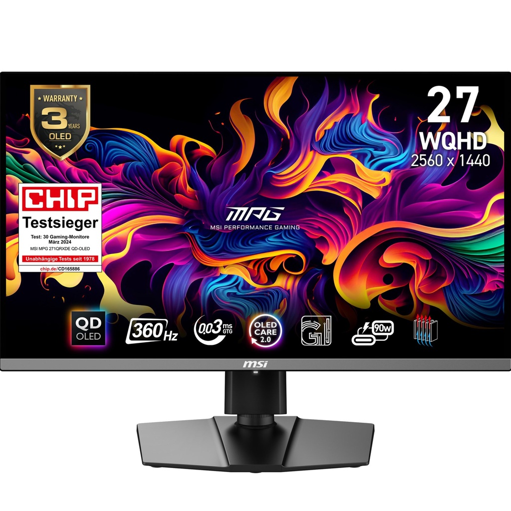 [9S6-3CD79A-006] MSI MPG 271QRXDE QD-OLED Monitor PC 67,3 cm (26.5") 2560 x 1440 Pixel Wide Quad HD Nero